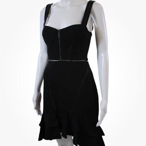 Jonathan Simkhai Black Mini Dress Sz 6 Sleeveless Ruffled Bustier Underwire